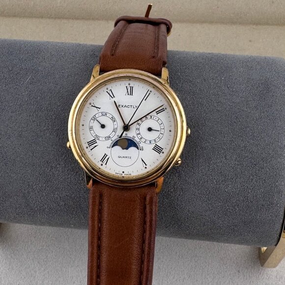 Fabulous Swiss Exactly Vintage Moon Phase Watch